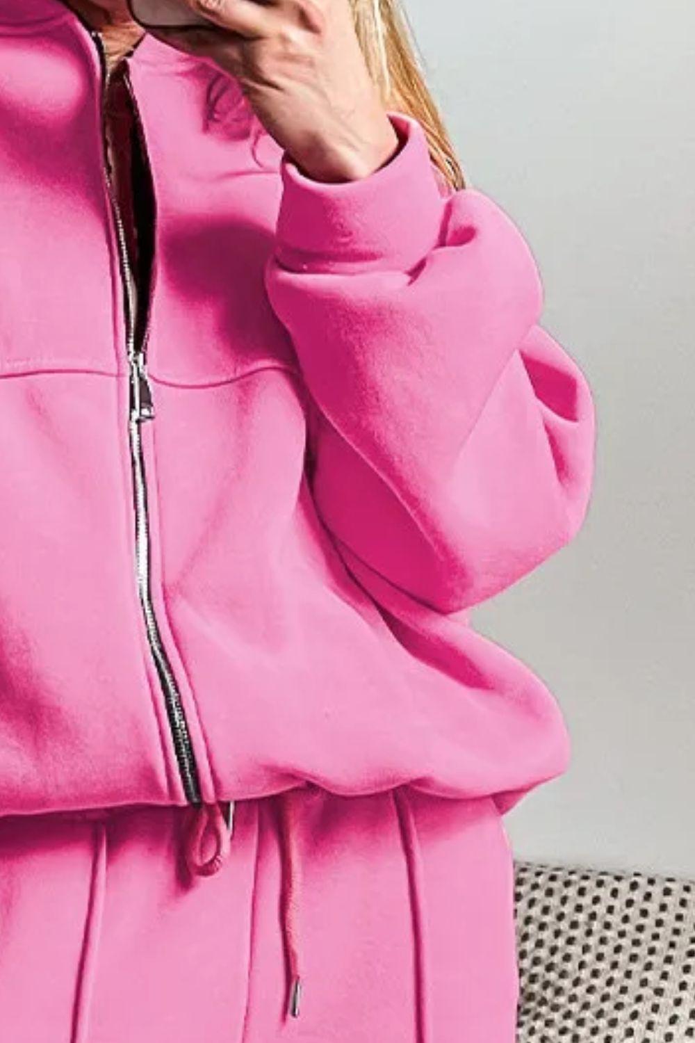 Outfit Set Zip Up Long Sleeve Top and Pants Set