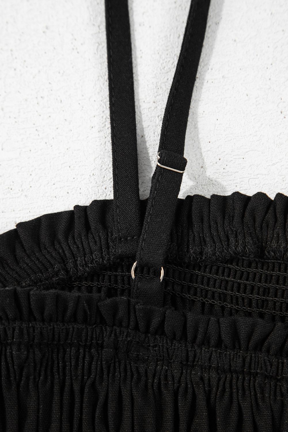 Jumpsuit Black Smocked Spaghetti Straps Wide Leg Overall 0030ec7d-8e91-45b1-b7c1-298728aebff6-Max Trendsi