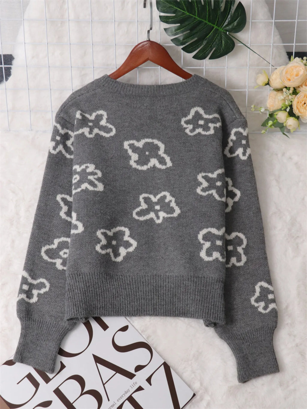 Women's Cardigan Floral Pattern Knit Button-Up Long Sleeve 003186b50e2d4a96a2b812cfba2aeee3-Max-Origin Trendsi