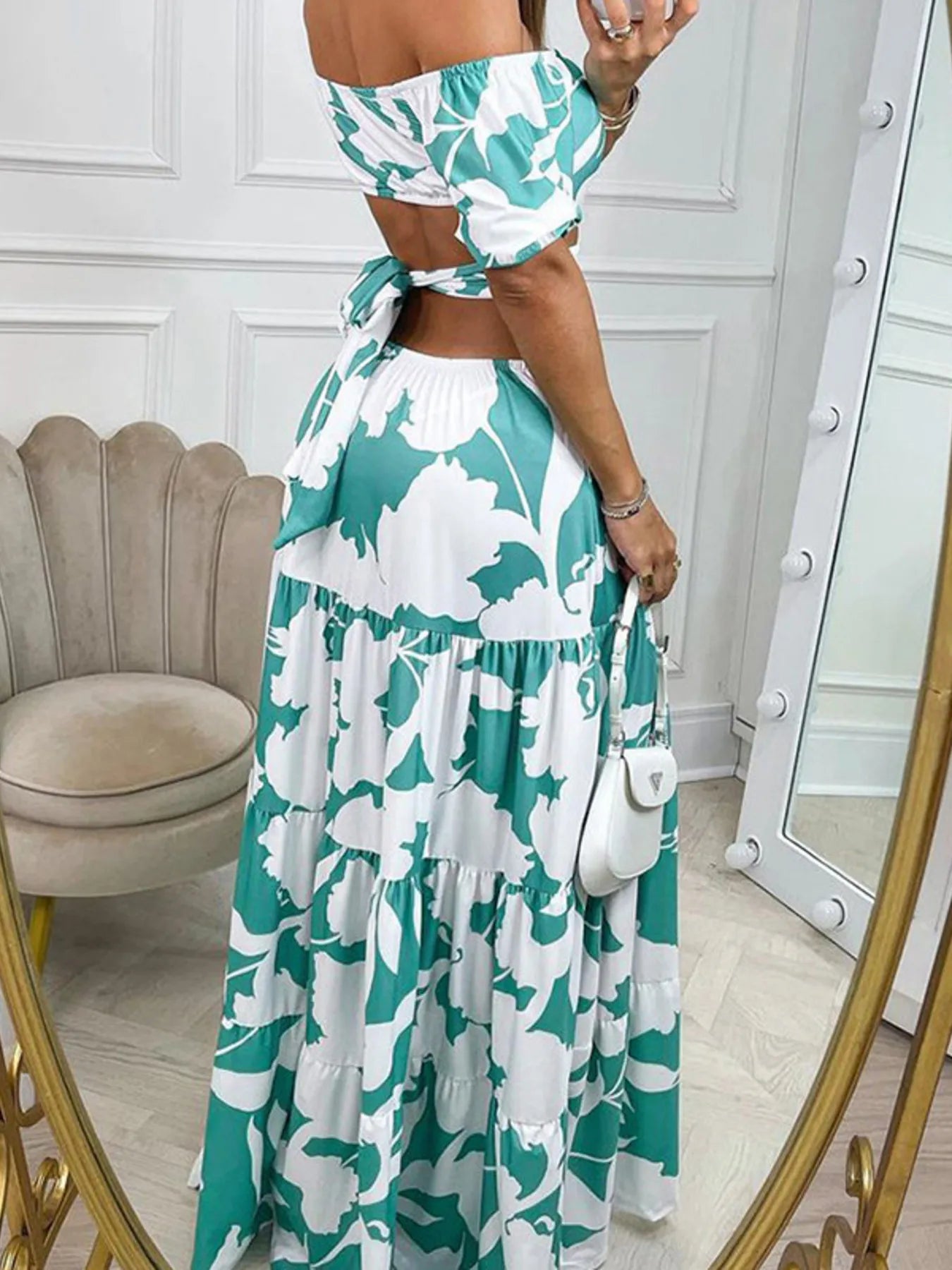 Maxi Dress Floral Cutout Off-Shoulder Back Bow Tied Ruffled 00553eeea6934ab6a6d0643bae7f5a0a-Max-Origin Trendsi