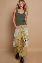 POL Jeans Olive Crochet Patch Big Pockets Distressed Washed Denim Pants 0059e606-60a8-4bd0-a360-3b2f0c148dc7-Max Trendsi