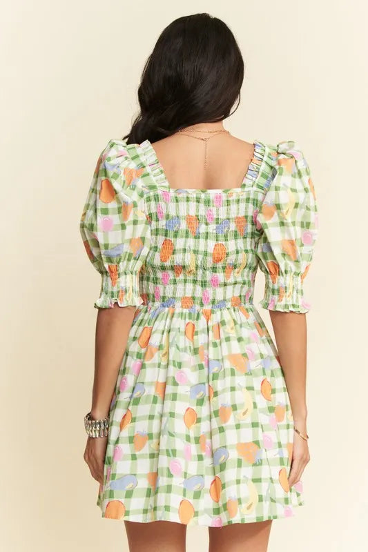 Davi & Dani Mini Dress Cotton Ruffled Colorful Fruits Printed Smocking 0069d3fb4dc3486485695ed7ac74411b-Max-Origin Trendsi