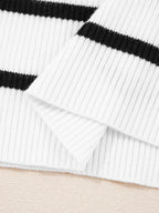 Women's Knit Top Black Striped Scalloped Trim U Neck Striped Ribbed Slim 00764f8a3ffe44828fd02444cb227582-Max-Origin Trendsi