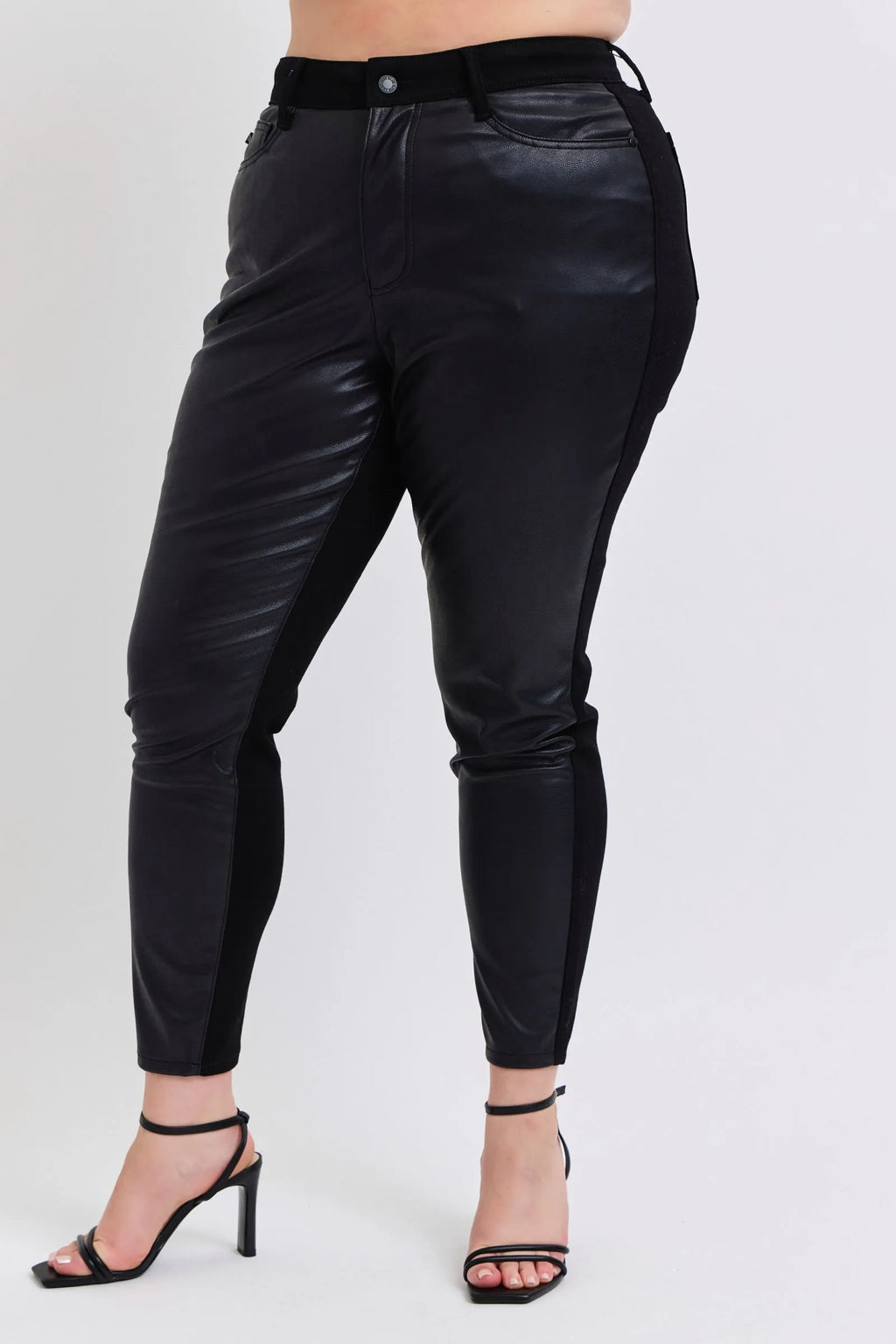 Judy Blue Faux Leather Skinny Pants Black High Waisted Ankle Trousers 00803a73-f732-43f3-a63c-32f5ae479c16-Max-Origin Trendsi