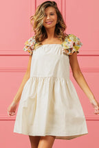 BiBi Mini Dress Flower Embroidered Floral Print Flared Short Sleeve 008668ba5c1d488abe7e081ecc2db076-Max-Origin Trendsi