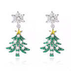 Dangle Earrings Christmas Tree Snowflake Rhinestone Silver-plated 00a9f027-a030-401b-8365-ee500084c917-Max-Origin Trendsi