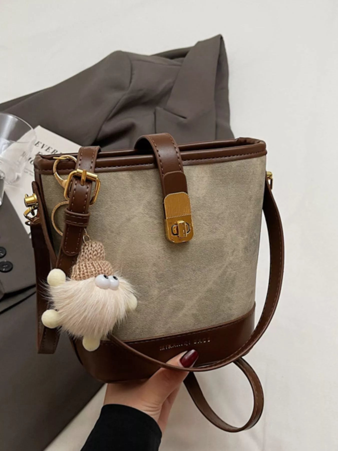 Womens Bucket Dark Brown Pu Leather Crossbody Bag 00ac1243-6275-400d-af21-7737d4bb254c-Max-Origin Trendsi