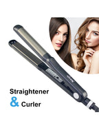 2-in-1 Hair Straightener & Curler for Effortless Styling