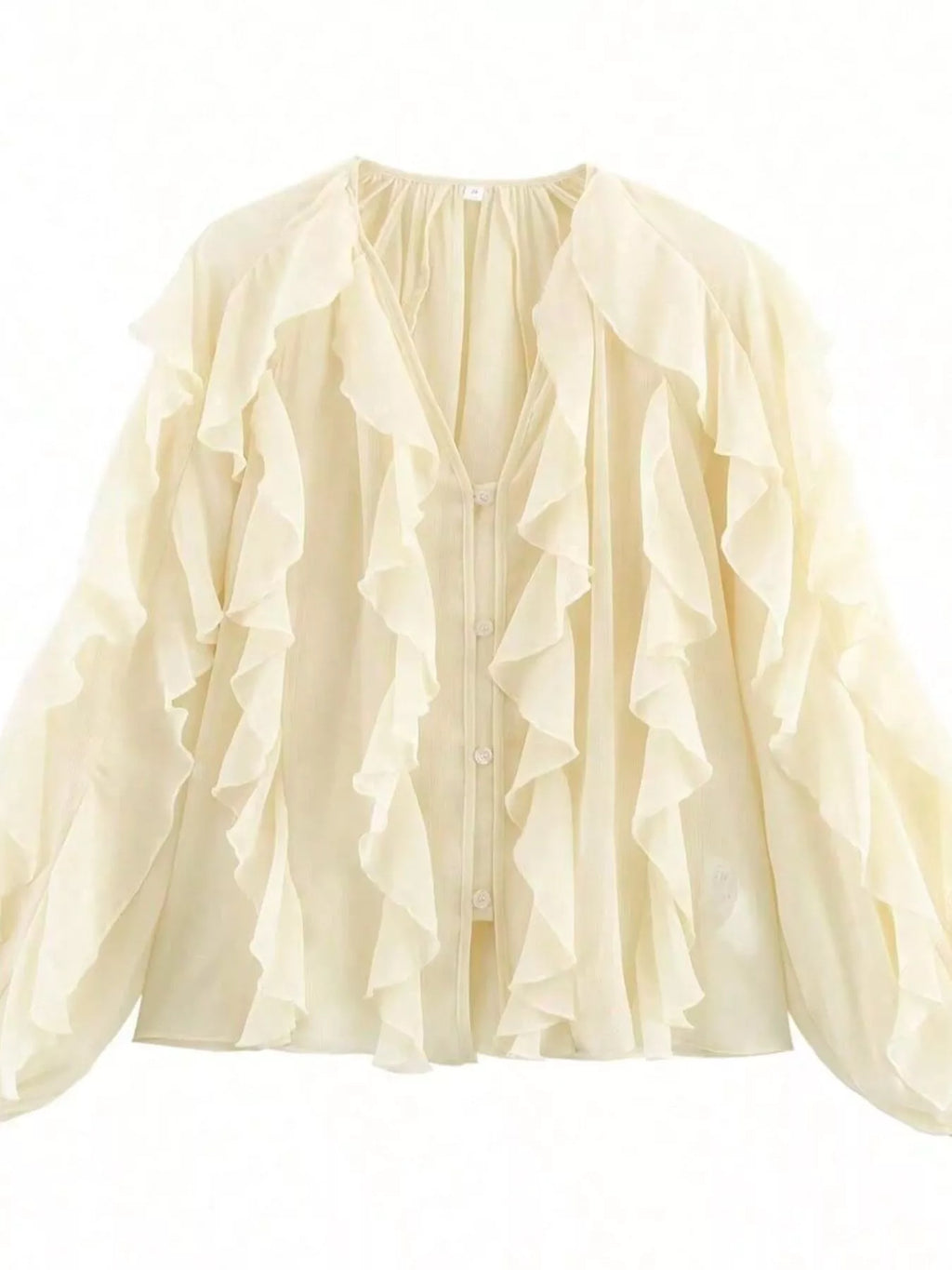 Womens Blouse Ruffled Layered Sheer Long Sleeve Top 00bf40a6-8a54-411b-8ffe-10a68c3a7ff8-Max-Origin Trendsi