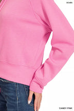 Zenana Womens Scuba Hoodie Candy Pink Drawstring Hood Top 01115a93371042a78e846653c9af6652-Max-Origin Trendsi