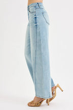 RISEN Women's Barrel Jeans Mid Rise Fit Light Washed Denim Pants 013beea6414b46ed9e08a763e0c3ac4b-Max-Origin Trendsi