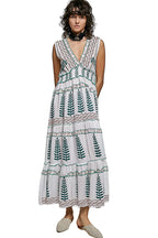 POL Floral Printed Sleeveless Tiered Dress with Smocked Waistband