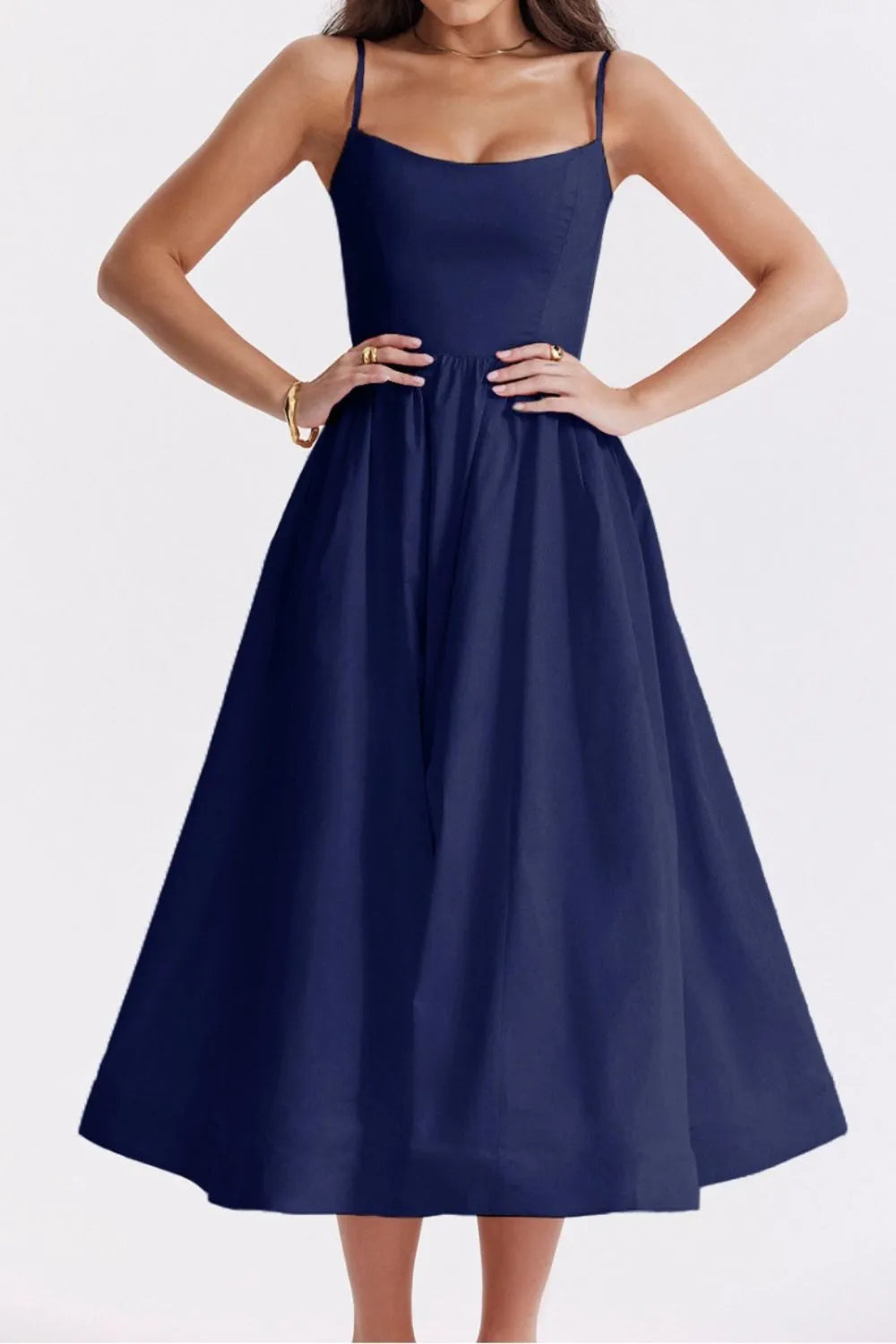 Floral Midi Dress Spaghetti Strap Ruched Zipper High Waisted 015a9831-8e39-4bd7-90c4-6be98501fe55-Max-Origin Trendsi