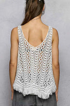 POL Crochet Tank Top Off White Fringe Hem Lace Sleeveless Blouse 01686c57-c699-4097-8754-72bf12350d31-Max-Origin Trendsi