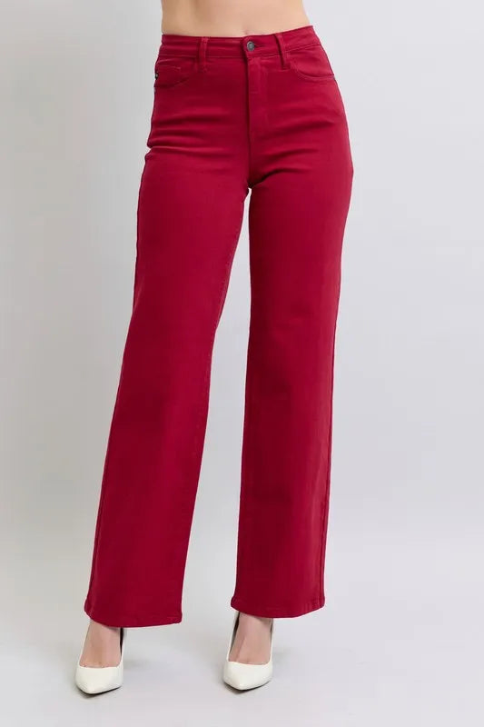 Judy Blue Plus Size High Waist 90's Straight Jeans with Heart Pockets