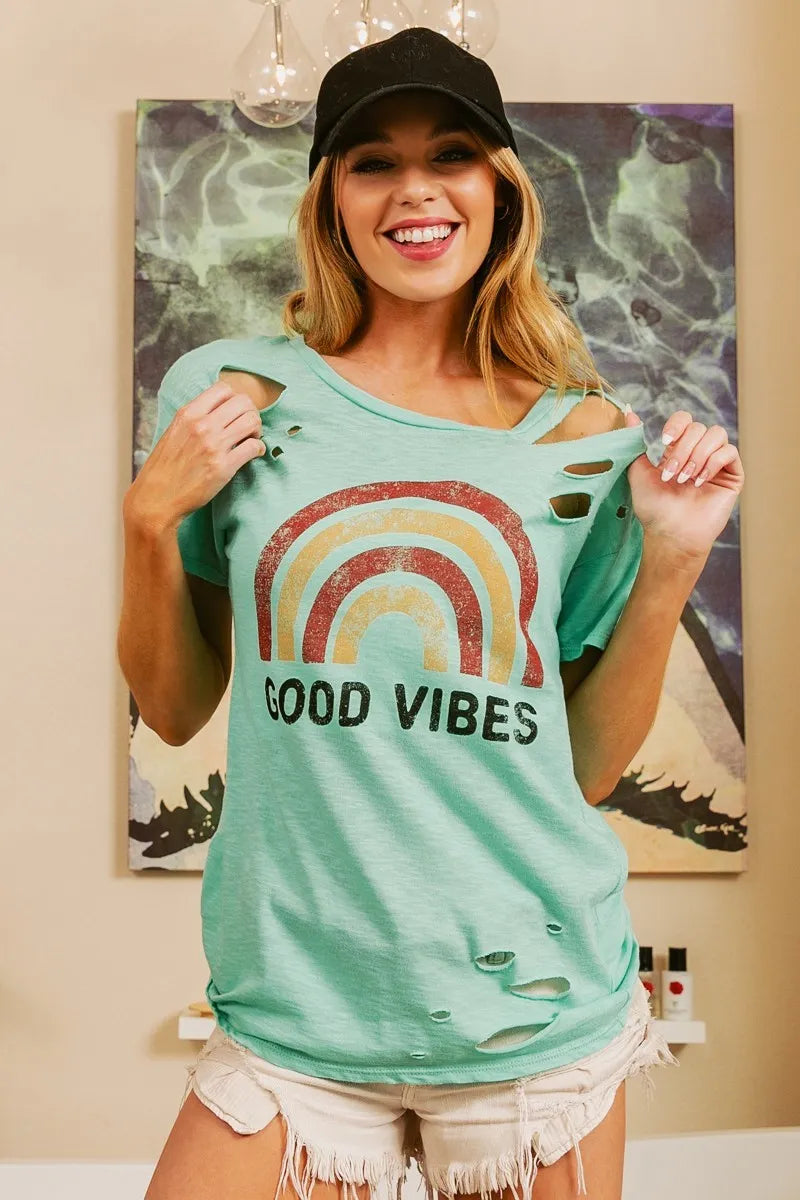 BiBi Cotton T-shirt Slub Laser with American Cowboy Graphic Top 019fb82c21064ecfa1966353ec773f11-Max-Origin Trendsi