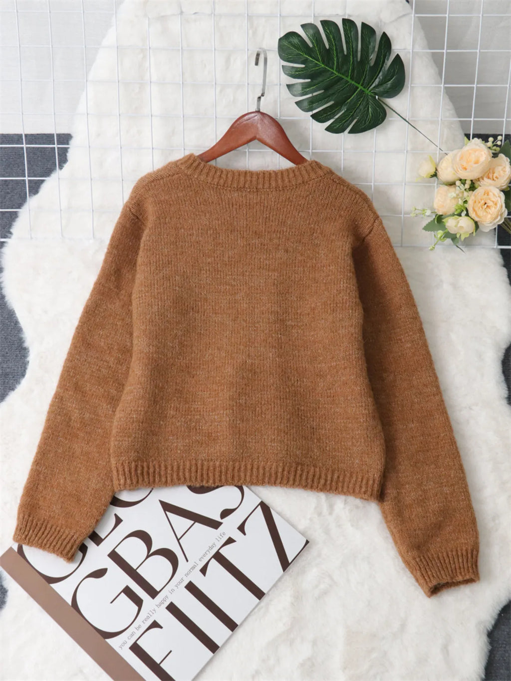 Women's Cardigan Colorful Button-Up Ribbed Hem with Chest Pocket 01aba60f8d21429ab53a63b7ff812693-Max-Origin Trendsi