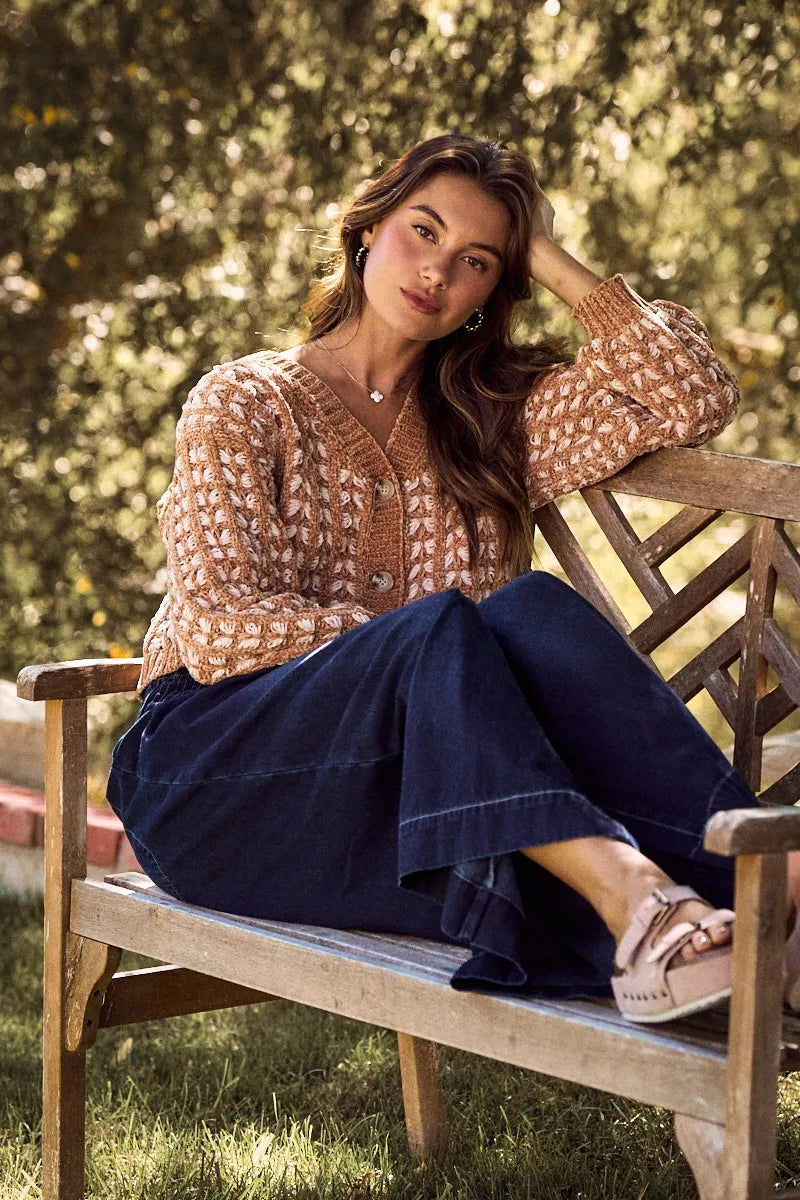 SO ME Soft Chenille Yarn Textured Button Sweater Cardigan 01ac214953704b249f8c31007d7acbb9-Max-Origin Trendsi