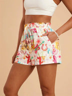 Printed Drawstring Shorts