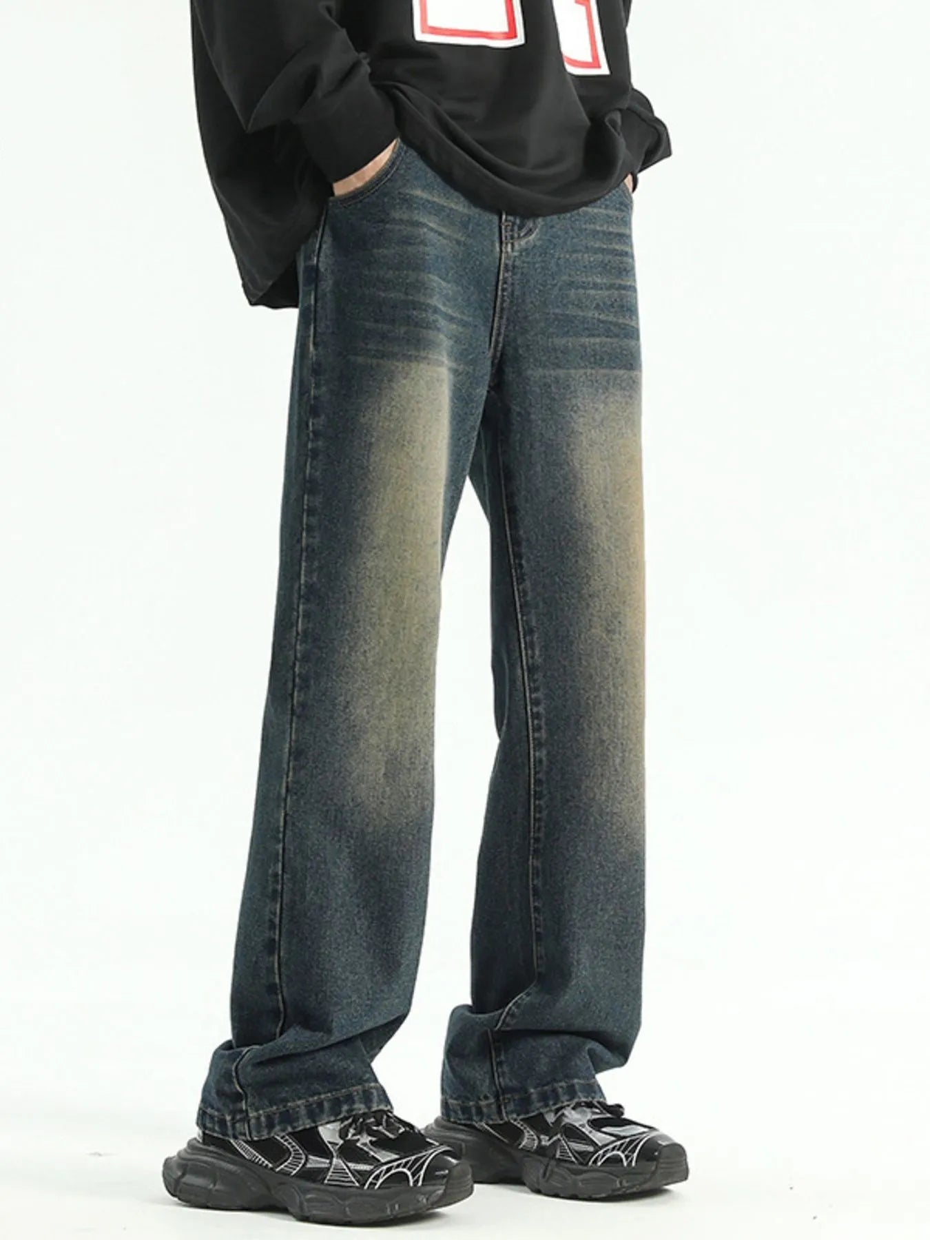 Men's Straight Leg Jeans Nostalgic Blue Washed Denim Pants 01c7d3f4-aa25-4fdb-b642-e750f5523613-Max-Origin Trendsi