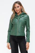 Snobbish Faux Leather Women Jacket Zip Hooded Pocketed Green Basic 01ca98b2-67fd-4bb2-af28-a7aa7765caf7-Max_da86b4cd-ddfe-41b5-9cb7-ee61106cf5a8 Trendsi