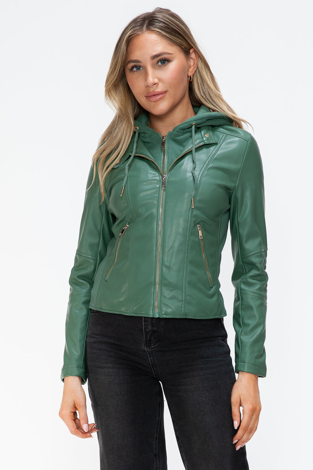Snobbish Faux Leather Women Jacket Zip Hooded Pocketed Green Basic 01ca98b2-67fd-4bb2-af28-a7aa7765caf7-Max_da86b4cd-ddfe-41b5-9cb7-ee61106cf5a8 Trendsi