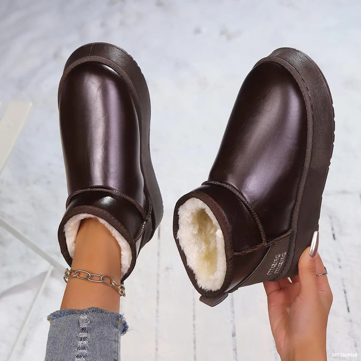 Women's Ankle Boots Pu Leather Faux-Fur Platform Flats 01f3892326734d7a9c70e7d5b1459643-Max-Origin Trendsi