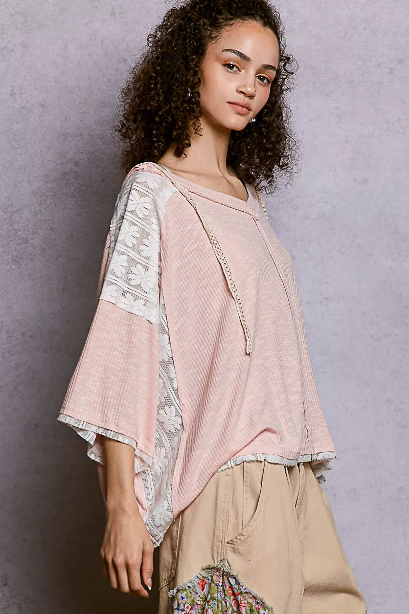 POL Short Sleeve Hoodie Top with Lace Detail 020aae87-730b-4778-85e5-dc54b96f24bc-Max-Origin Trendsi