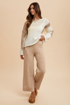 Women's Sweater Annie Wear Color Block Taupe Combo Long Sleeve Pullover 021e4024-8cf4-462e-b147-316c810e037e-Max Trendsi