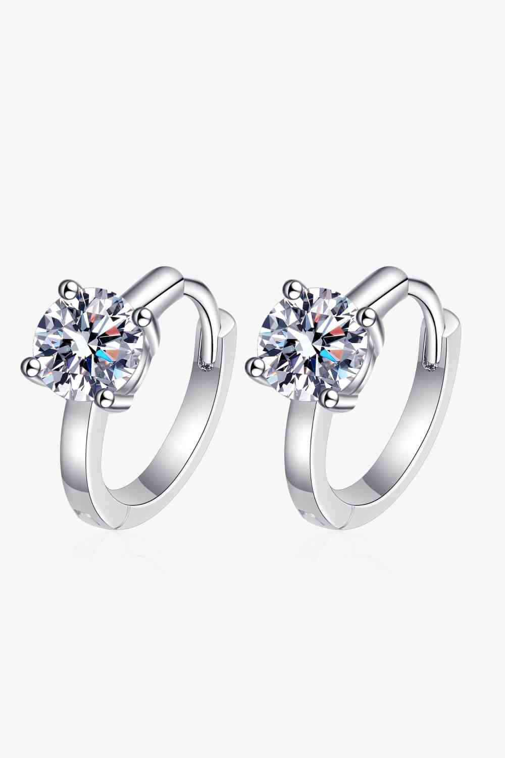 Silver Hoop Earrings Small Elegant Moissanite Stone Huggie Round 021fc653071c4026b8f00dd6baefcd89-Min Trendsi