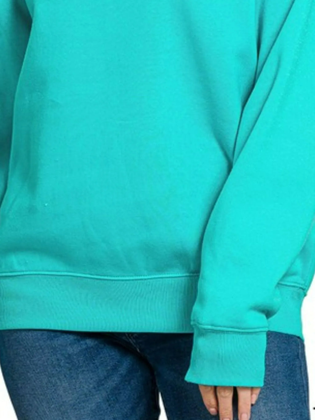 Zenana Sweatshirt Turquoise Fleece Crewneck Long Sleeve Oversized 0227fde2-6a15-4f6c-b8c8-dfb131e7b362-Max-Origin Trendsi