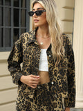 Denim Jacket Leopard Pocketed Long Sleeve Buttoned Outwear Leopard 02560d9b-90cb-42c0-9b46-99b49e0aae58-Max Trendsi