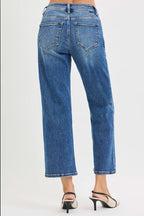 RISEN Womens Straight Jeans High Rise Crop Dark Wash Denim Pants 026e50de74a24ee481aa8e0f8e45a6de-Max-Origin Trendsi