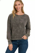 Zenana Womens Sweatshirt Ash Black French Terry Acid Wash Boat Neck Top 02968e7e-44f5-4ca3-a86c-01d17b73bc31-Max-Origin Trendsi