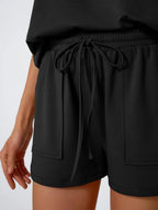 Outfit Set Round Neck Cap Short Sleeve Top and Shorts Set 02a06745-b34a-47d6-8a2f-64921640113e-Max-Origin Trendsi