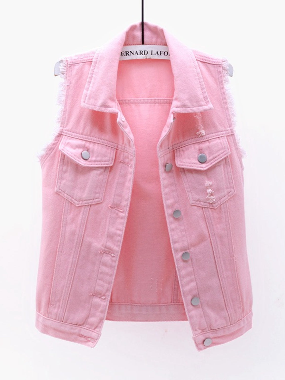 Denim Jacket Women's Raw Sleeveless Flap Pockets Plus Sizes S-5XL 02a718f2-c16e-4804-85f4-f9dc65dae09d-Max Trendsi