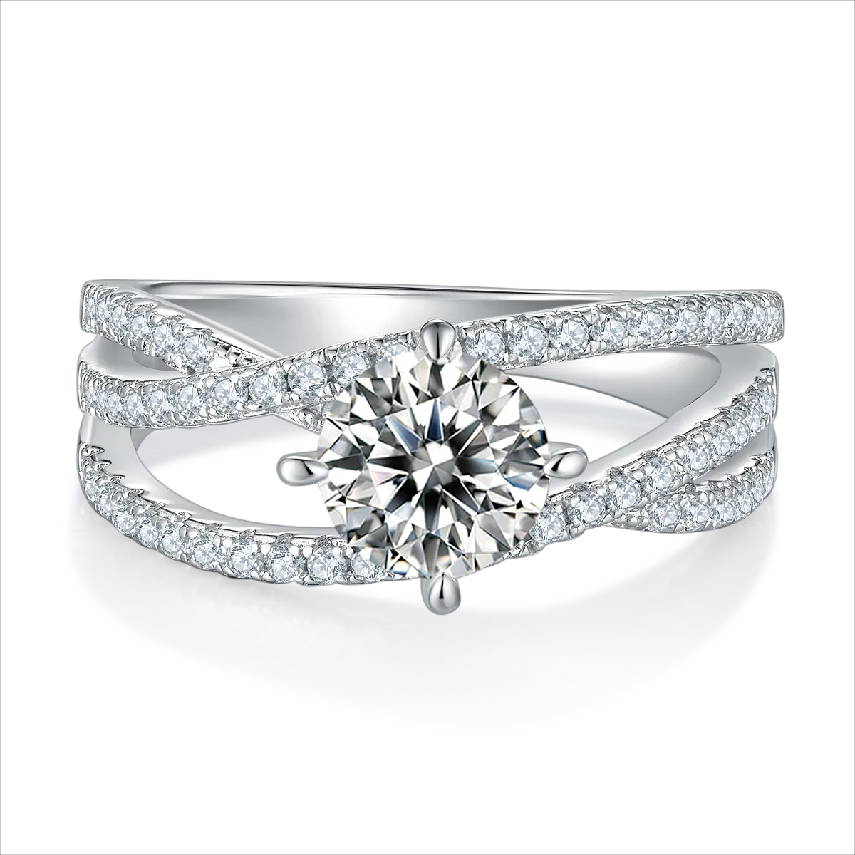 Silver Ring 1 Carat Moissanite Stone 925 Sterling Cross Twist Jewelry 02b0d488-59e2-4fa4-b991-6ed3853340a2-Max-Origin Trendsi