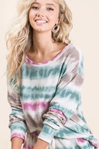 BiBi Women's Sweatshirt Tie Dye Print Terry Multicolor Long Sleeve Top 02d4649fb5524d06b764ff2e6ccef834-Max-Origin Trendsi