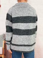 Women's Cardigan Striped Button-Up Cozy Soft Long Sleeve 0327792849b2411e8108ce9542a8172c-Max-Origin Trendsi