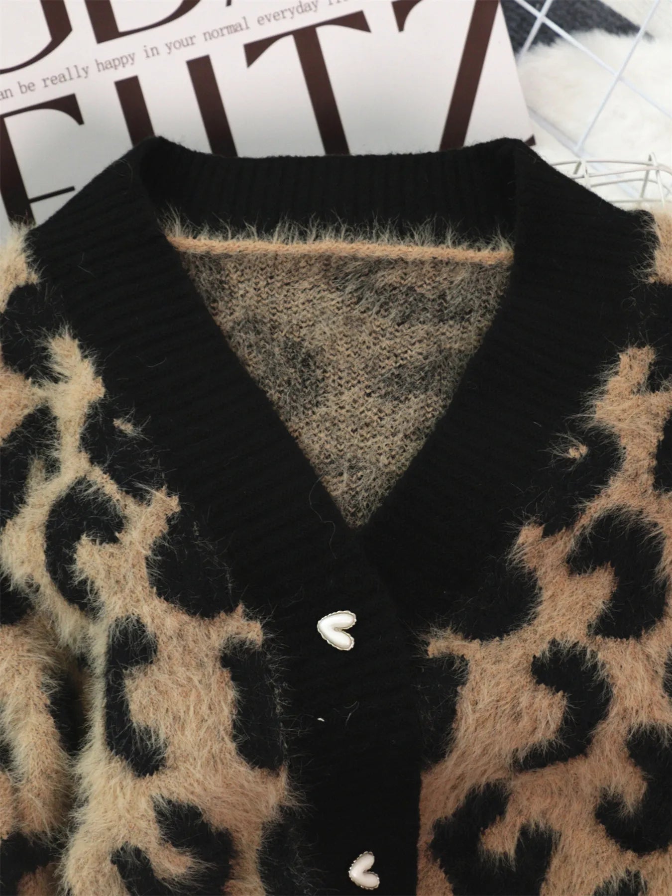 Women's Cardigan Leopard Fuzzy Button Up Long Sleeve 034e997d1b0d4805baaa0b77b274d877-Max-Origin Trendsi