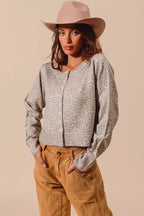 SO ME Womens Cardigan Leopard Two Tone Vintage Print Button Up 03546a95d4174d4da8fb8bd6713b9011-Max-Origin Trendsi