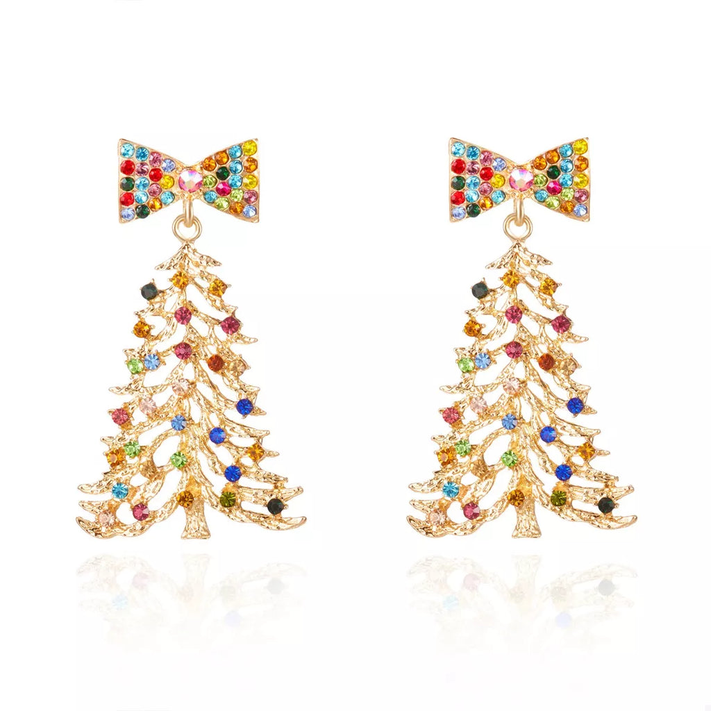 Christmas Drop Earrings Tree Bow 18K Gold-Plated Rhinestone Jewelry 03691d7a-8233-49f9-9052-520c1d1396e3-Max-Origin Trendsi