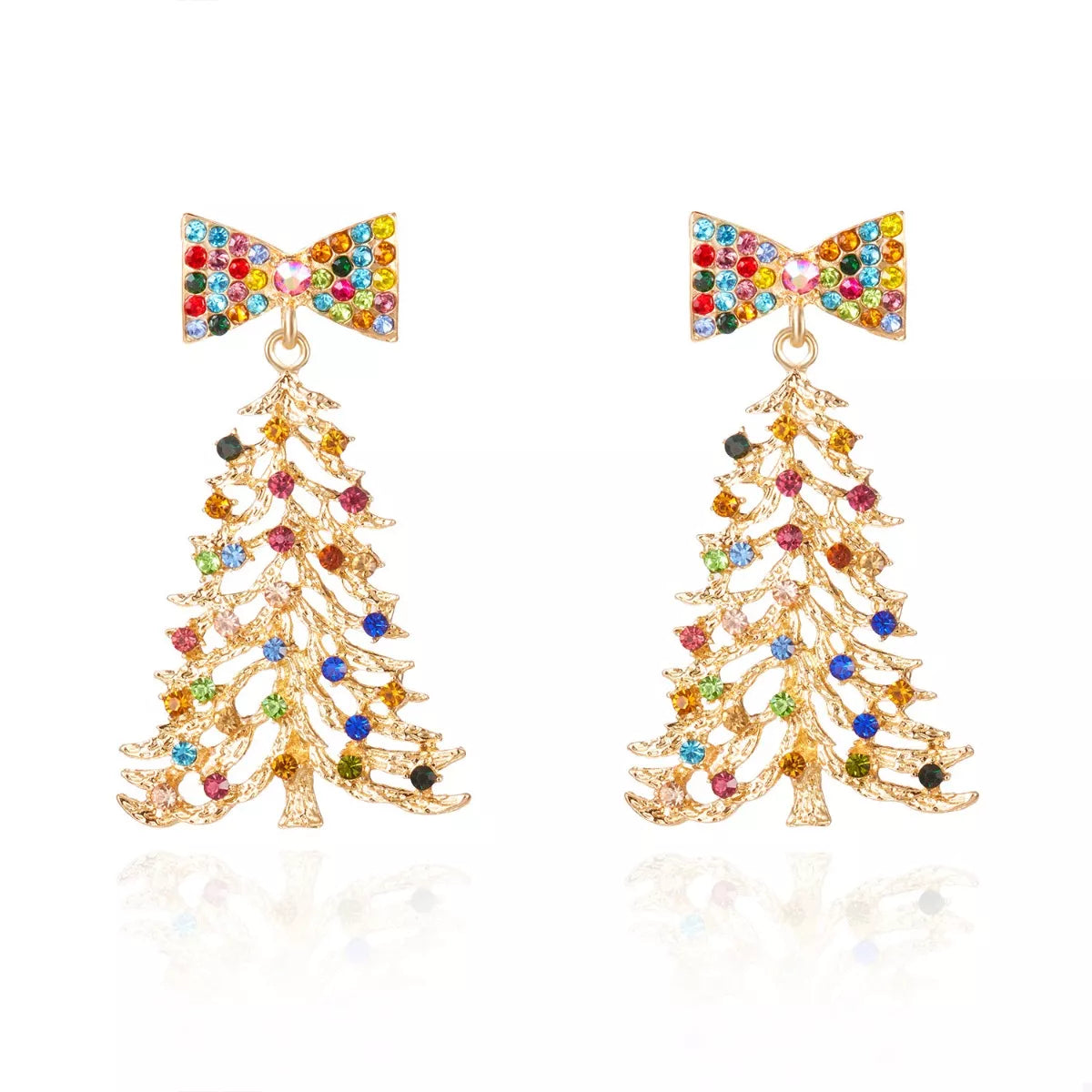 Christmas Drop Earrings Tree Bow 18K Gold-Plated Rhinestone Jewelry 03691d7a-8233-49f9-9052-520c1d1396e3-Max-Origin Trendsi