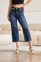 Plus Size Tummy Control High Waist Raw Hem Jeans Denim Pants 039c20ac-3dce-4497-b731-b0dd07f31a67-Max Trendsi