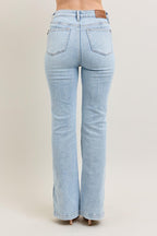 Judy Blue Jeans Tummy Control Light Wash Side Slit Slim Boot Denim Pants 03bec2d7-204e-417b-8526-bbf4c166781a-Max Trendsi