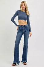 RISEN Womens Jeans Mid Rise Flare Frayed Hem Denim Pants Plus Sizes 03bfa2063ad241d18c4c291282be08f6-Max-Origin Trendsi