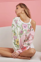 BiBi Women's Blouse Floral Printed French Terry Cold Shoulder Long Sleeve Top 04416cc93a3d485eb39d6cf88905694b-Max-Origin Trendsi