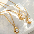 Pendant Necklace 18K Gold-Plated Pearl Gold Titanium steel Chain Jewelry 044891b0-02ca-4646-83f5-6724a9223a11-Max Trendsi