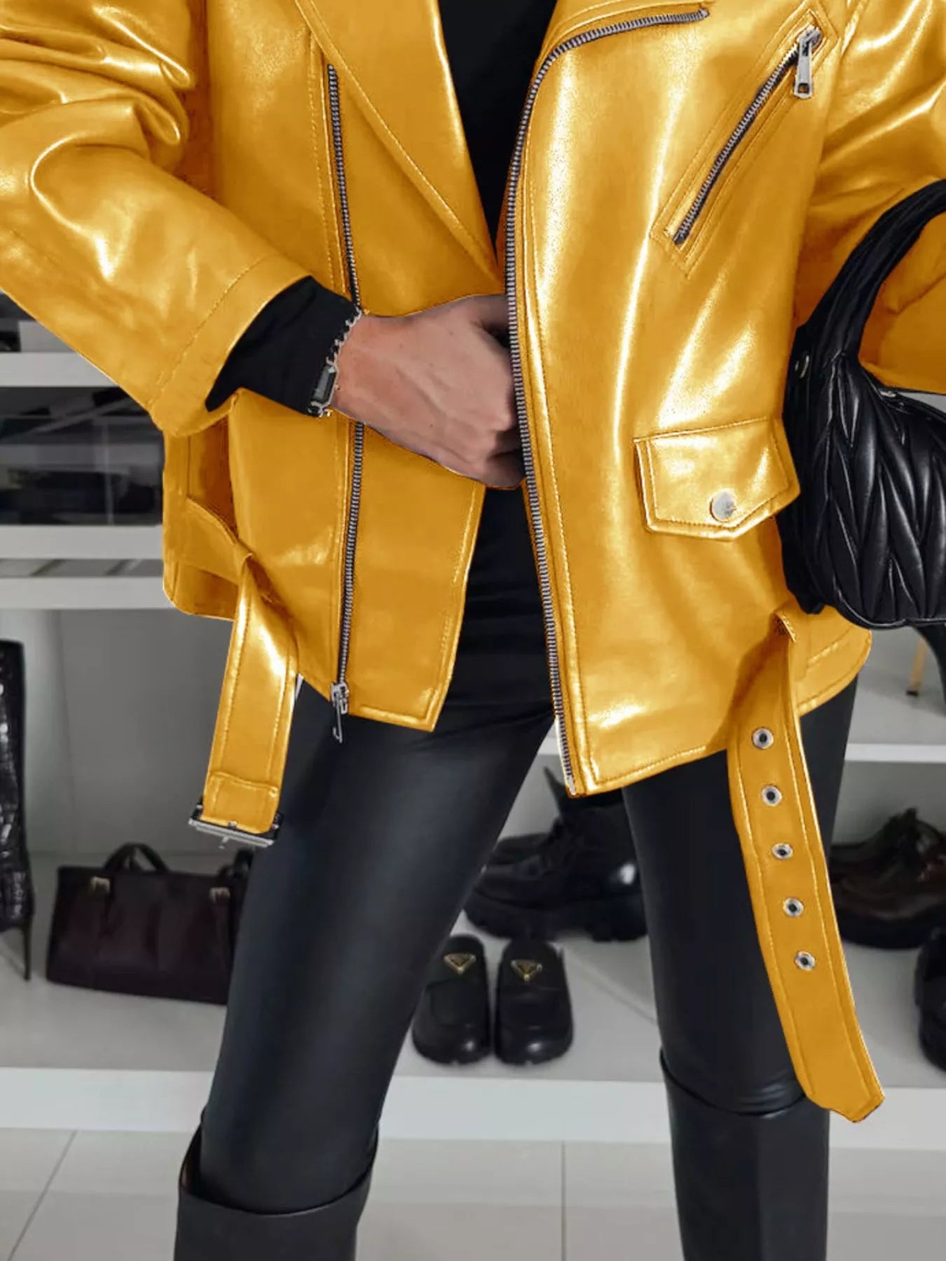 Women's Biker Jacket Zip Up Long Sleeve Pu Leather Overzided Outwear 0453a6f8-7d48-44b2-a56f-661eb1b8b95a-Max-Origin Trendsi