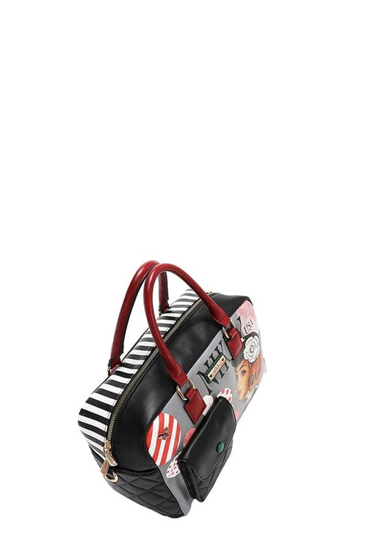 Nicole Lee USA Handbags Eco-Leather Boston Bag Medium Patch Pocket 04657e77-a7a4-4802-af86-745bb7c401c8-Max Trendsi